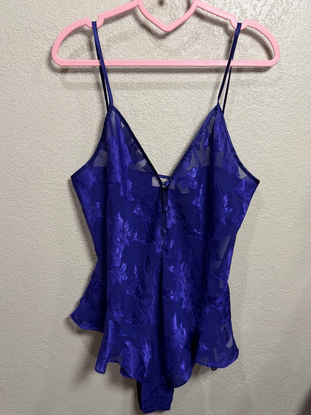 Victoria's Secret GOLD TAG VINTAGEFloral Lace-Effect Camisole Bodysuit